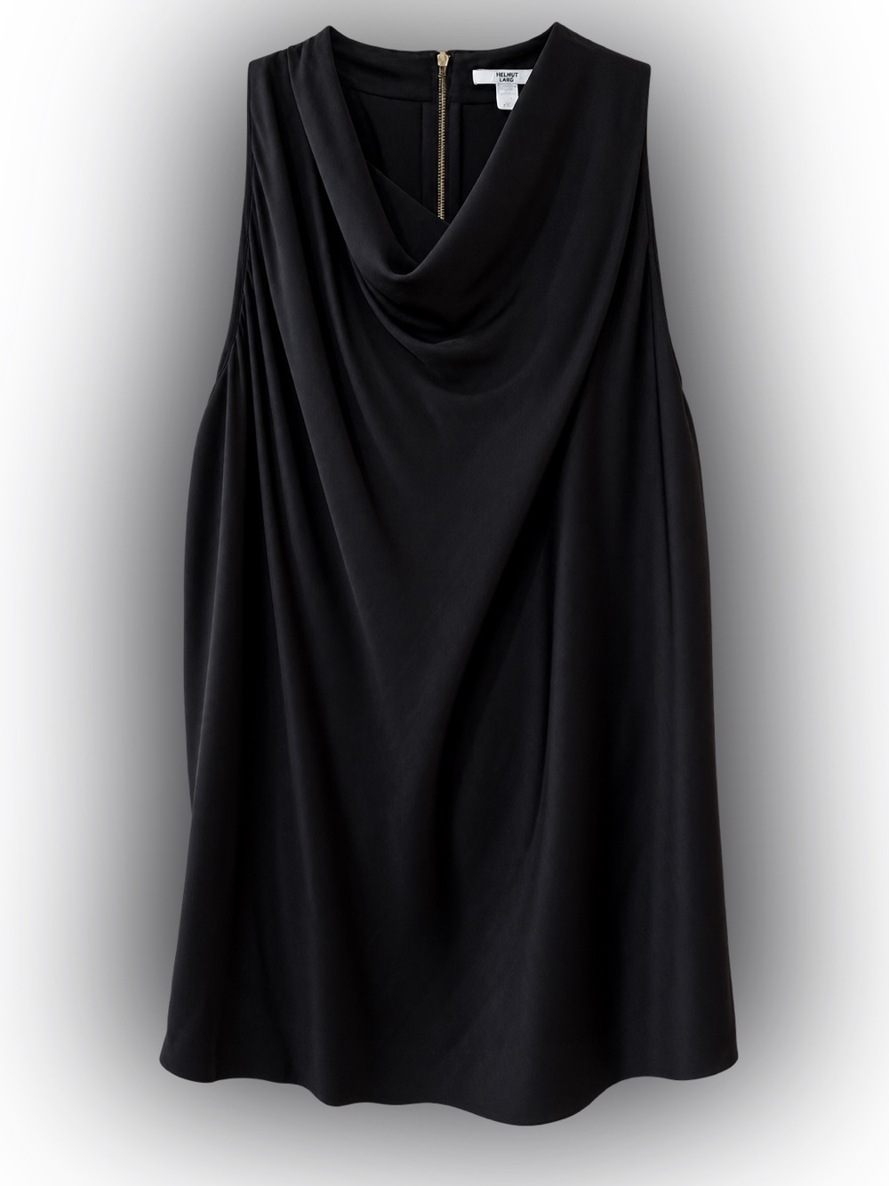 NWT| Helmut Lang Sleeveless Black “Coma-Sheen” High Neck Top | Size Large
